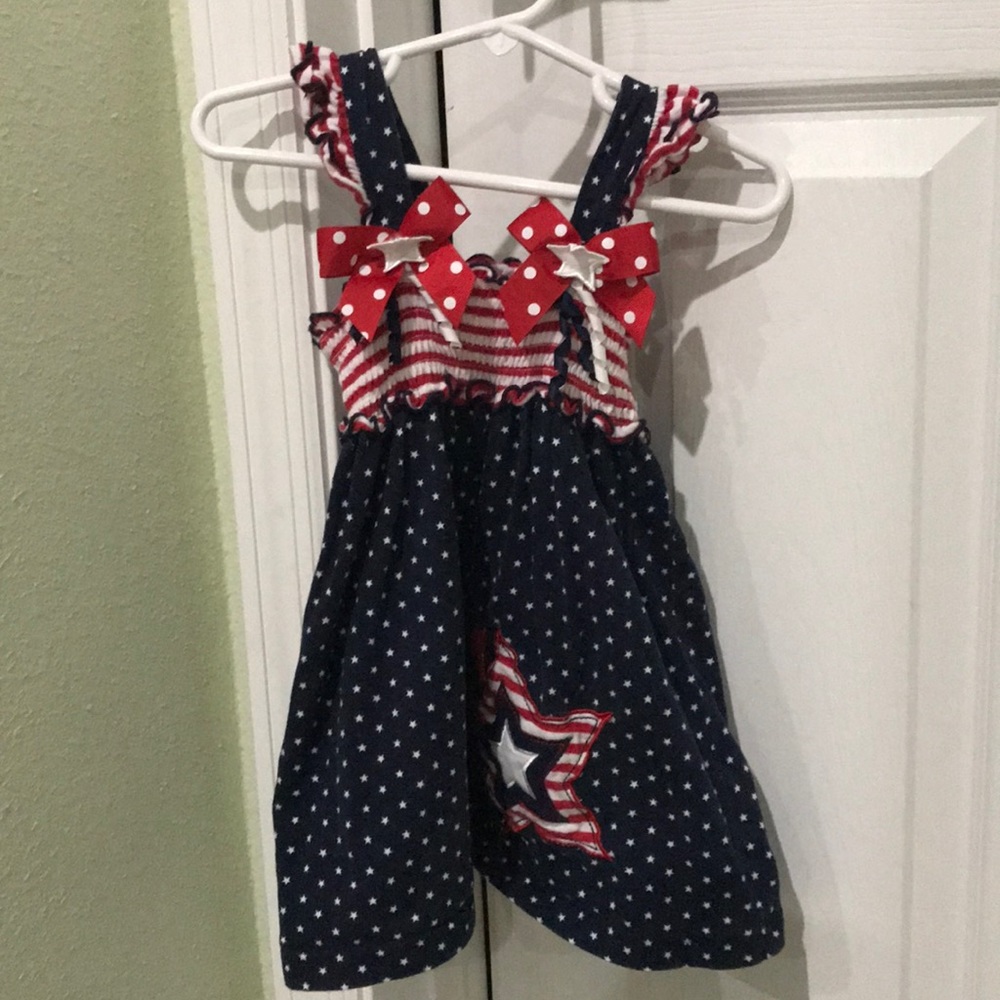 Red white and blue star dress